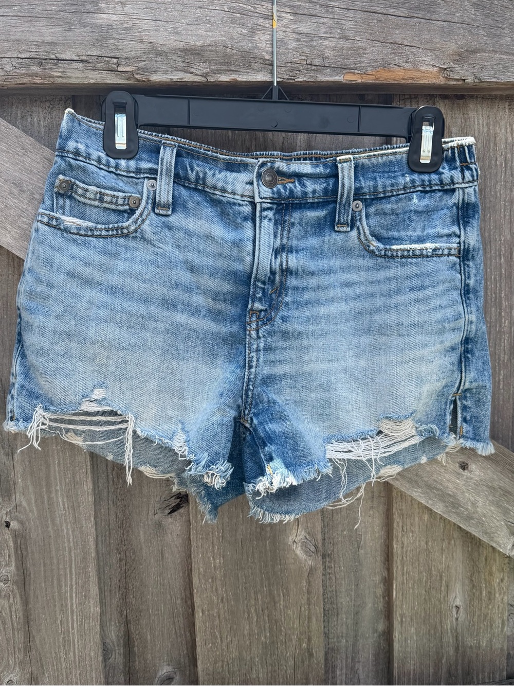 Aerie Distressed Denim Shorts Size XS High Rise Cutoff